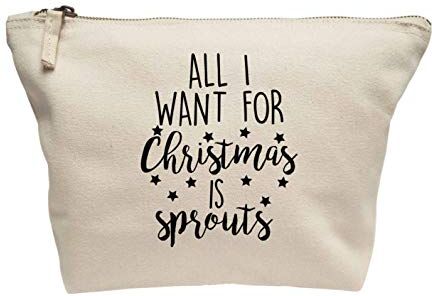 Flox Trousse per trucchi creative, motivo: All I want for Christmas is Sprouts