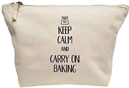 Creative Flox Trousse per trucchi, motivo: Keep Calm Carry on Baking