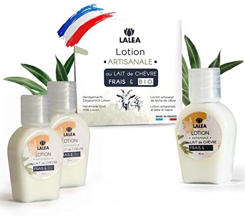 lalea Set Regalo Donna, Cofanetto regalo naturale Viso Lozione Idea Regalo Struccante Confezioni Regalo Donne Lozione latte di capra biologico- 3x 30mL bottiglia da viaggio di idratante naturale