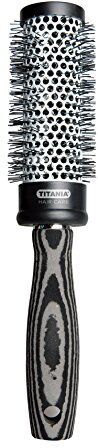 TITANIA Asciugacapelli Well Spazzola con impugnatura in materiale espanso, grigio/nero, diametro 5 cm, 1er Pack (1 X 56 G)