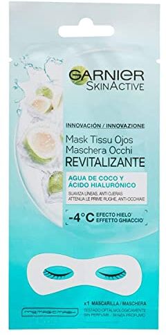 Garnier Skincare Maschera Occhi Monodose con Acqua di Cocco e Acido Ialuronico, 10 Confezioni