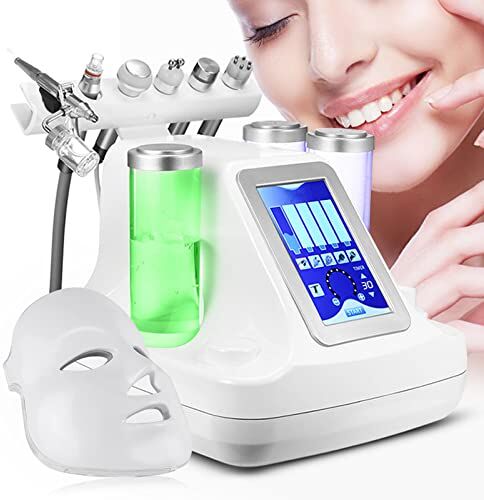 UESUENYENS Macchina idrofacciale 7 in 1, idroabrasione idrofacciale, pulizia profonda Hydra Beauty Facial Care Machine con maschera a LED, Hydro Dermabrasion Jet Peel