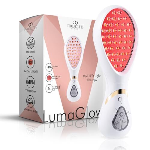 Pro-Ject LumaGlow Red LED Light Therapy di    Ringiovanisce la pelle e Anti-Aging   Attenua linee sottili e rughe   Migliora l'elasticità della pelle   Dispositivo portatile