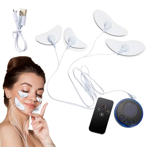 Generico Dispositivo di sollevamento del viso, dispositivo per il viso microcorrente, massaggiatore facciale con patch pat 8 modalità viso stimolatore muscolo