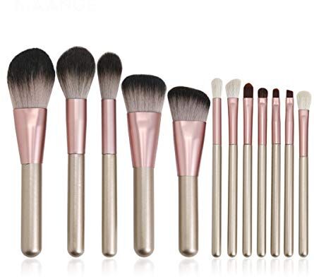 Nologo SDHF Spazzole di trucco for estetica Foundation Powder Blush ombretto miscelazione compone la spazzola di bellezza corredi di attrezzo, 10/11 / 12Pcs / Set (Colore : 12 Pcs Small, Size : One Size)