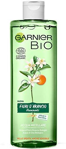 Garnier Bio Acqua Micellare ai Fiori d'Arancio Illuminanti, Formula Arricchita con Acqua di Orzo Biologico e Glicerina Vegetale, 400 ml, Confezione da 1