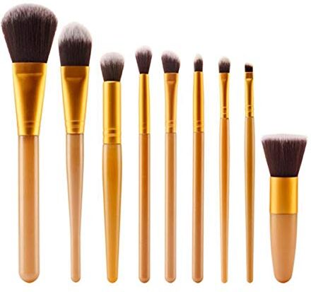 Nologo WSUH Trucco professionale Strumenti spazzole della spazzola cosmetica Set ombretto Concealer fondamento della polvere arrossisce di fronte di profilo, 9Pcs (Colore : 1, Size : One Size)