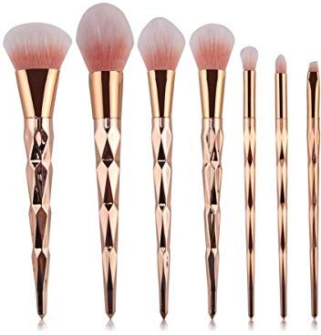 Nologo SDHF Spazzole di trucco/bellezza compone l'attrezzo corredo della spazzola, ombra di occhio professionale Powder Foundation fusione Lip Cosmetic (Colore : 7Pcs Rose Gold, Size : One Size)