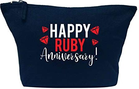 Creative Flox Trousse per trucchi, motivo: Ruby Anniversary