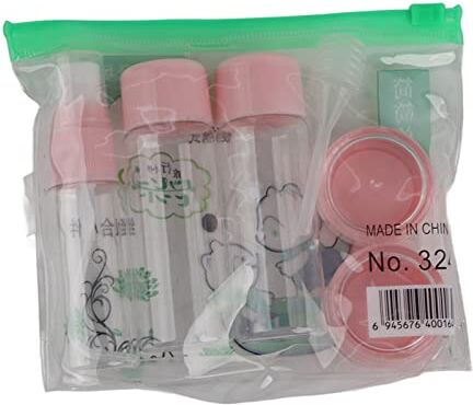 Generic Set di Flaconi da Viaggio, 7 Pezzi/set Kit Contenitore per Crema per Lozione Portatile Riutilizzabile Vuoto per Trucco