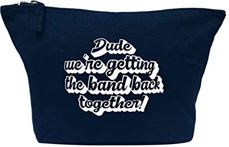 Flox Trousse creative, con scritta "We're Getting the Band Back Together", colore: Blu navy