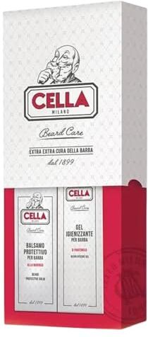 Generico Cofanetto Regalo Cella Beard Care Extra cura della Barba 1 Gel Igienizzante per barba + 1 Balsamo Protettivo per Barba