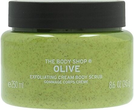 The Body Shop corpo esfoliante corpo British Rose/karitè/mango/oliva/cocco/pompelmo rosa/olio di argan/satsuma/fragola/latte di mandorle e miele/moringa/tè verde fuji (Oliva)