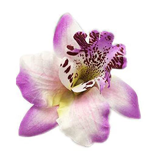 QQYG 1 fermaglio per capelli a forma di orchidea tailandese, elegante, fatto a mano, per donne e ragazze, accessori per capelli, viola chiaro