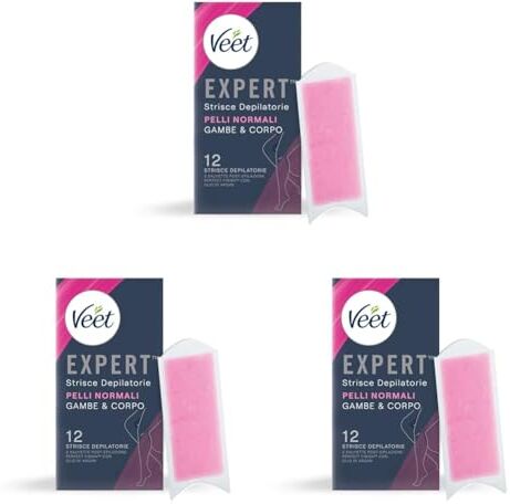 VEET Expert Strisce Corpo e Gambe Pelli Normali, 6x2 strisce (Confezione da 3)