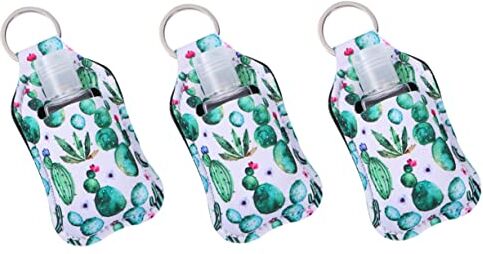 DOITOOL 3 Set custodia per per le labbra bottiglia di profumo portatile cactus elegant bottiglia ricaricabile con coperchio bottiglia protettiva Neoprene rossetto