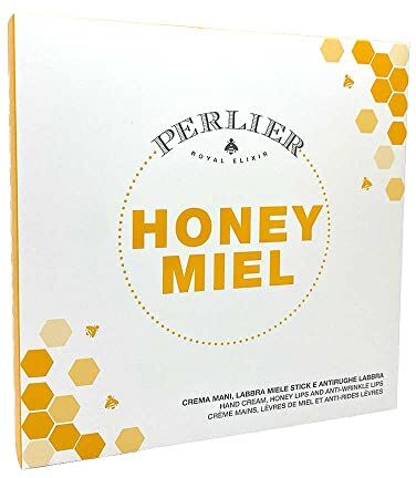 Perlier Honey Cofanetto Crema Mani 100ml + Stick 5.5ml + Antirughe Labbra 15ml