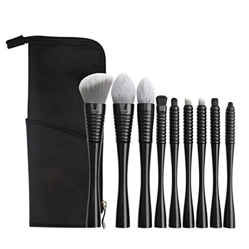 Nologo WSUH Spazzola professionale di trucco Set fondamento arrossisce spazzola dell'ombra di occhio con Trousse trucco di bellezza Strumenti compone le spazzole Kit, 9Pcs