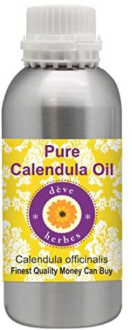 Deve Herbes Pure Calendula Oil (Calendula officinalis), olio 100% naturale terapeutico puro, 630 ml