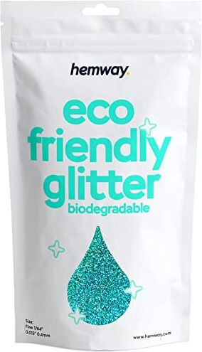 Hemway Eco Friendly biodegradabile glitter 100g / 3,5 once Bio Cosmetic sicuro Sparkle vegan per Face, Ombretto 1/64" 0.015" 0,4 millimetri Turchese Holo