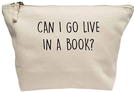 Creative Flox Trousse creativa per trucchi con scritta"Can I Go Live in a Book