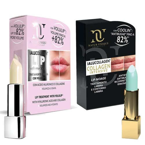 Generico Natur Unique Pacchetto Trattamento Bellezza Labbra e conrtorno Labbra 1 Collagen INTENSIVE Lip No Age 4,2 ml + 1 Ialucollagen Lip Volume XXXL 4,2 ml + in OMAGGIO 2 Tisane Funzionali Viropa