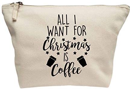 Creative Flox Trousse per trucco creativo, motivo:"Want Christmas is Coffee