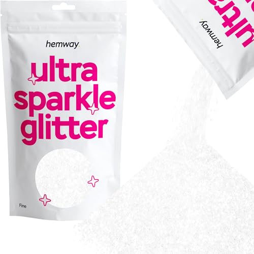 Hemway Belle glitter Ultra Sparkle 100g 3,5 once cosmetici sicuri 1/64" 0.015" 0,4 millimetri Crystal White Diamond