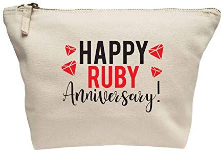 Creative Flox Trousse per trucchi, motivo: Ruby Anniversary