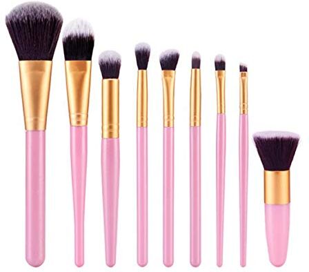 Nologo SDHF Trucco professionale Strumenti spazzole della spazzola cosmetica Set ombretto Concealer fondamento della polvere arrossisce di fronte di profilo, 9Pcs (Colore : 4, Size : One Size)