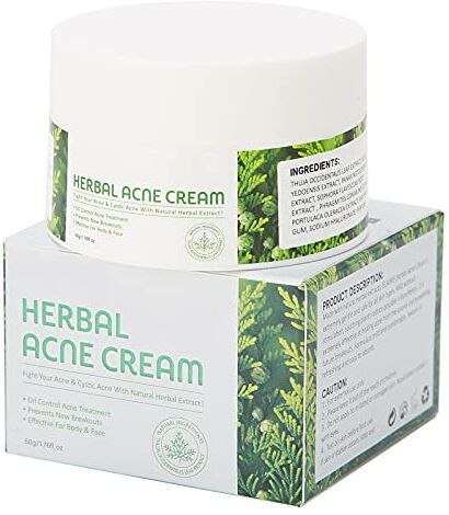 ZJchao Crema per L'acne Alle Erbe, Crema per la Rimozione Dell'acne, Crema Idratante Anti-acne per la Rimozione dei Brufoli, Riduce Eczema, Psoriasi e Acne, 50g