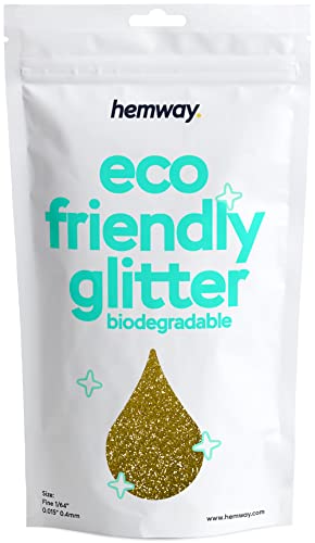 Hemway Eco Friendly biodegradabile glitter 100g / 3,5 once Bio Cosmetic sicuro Sparkle vegan per Face, Ombretto 1/64" 0.015" 0,4 millimetri Oro