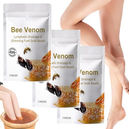 Generico 50ml Firm And Shape Your Legs,Pediluvio Disintossicante Per Pediluvio E Drenaggio Linfatico Al Veleno D'Api, Perline Per Pediluvio Disintossicante Per Il Corpo (3PC)