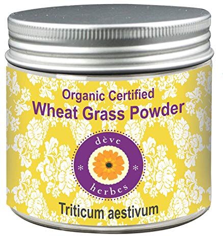 Deve Herbes Pure Wheatgrass Powder (Triticum aestivum) biologico certificato 100% naturale di grado terapeutico 100 g