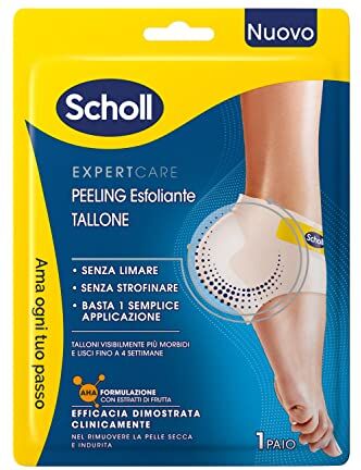 Scholl Expertcare Peeling Esfoliante, Maschera Piedi Visibilmente più Morbidi fino a 4 Settimane, Rimuovi la Pelle Dura e Secca, Rigenera i Talloni Screpolati, 1 Paio