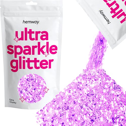 Hemway Extra 1 millimetro Chunky glitter 100g 3,5 once cosmetici sicuri 1/24" 0,04" Lavanda