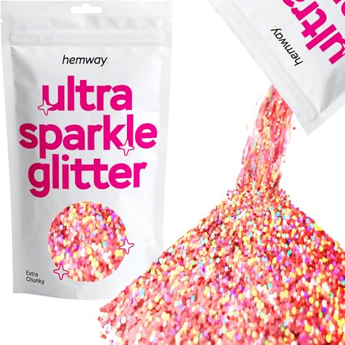 Hemway Extra Chunky glitter 100g 3,5 once cosmetici sicuri 1 millimetro oro rosa olografica