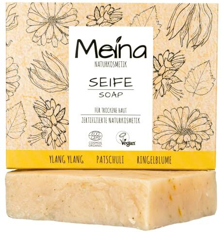 Nuonove Meina Cosmetici naturali – Sapone con patchouli e ylang-ylang (1 x 100 g) 100% naturale, vegano, fatto a mano, per la cura del corpo e la cura del viso