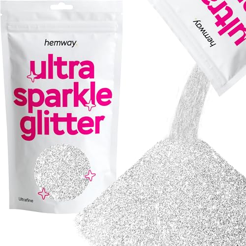 Hemway Argento Ultra Fine/Extra Fine Glitter 100g 3,5 once cosmetici sicuri 1/128" .008" 0,2 millimetri