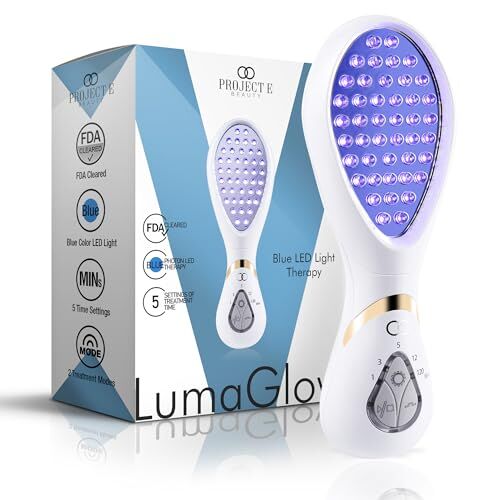 Pro-Ject LumaGlow Blue LED Light Therapy di    Anti Acne   Soluzione per brufoli e imperfezioni   Routine di cura della pelle grassa   Dispositivo portatile per uso Spa & Home