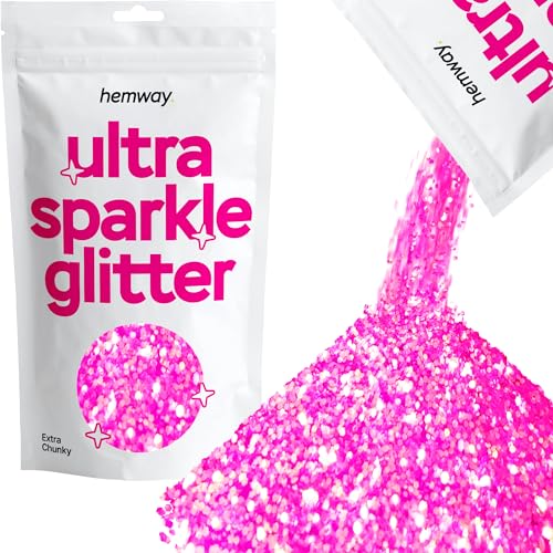 Hemway Extra 1 millimetro Chunky glitter 100g 3,5 once cosmetici sicuri 1/24" 0.04" Baby Pink