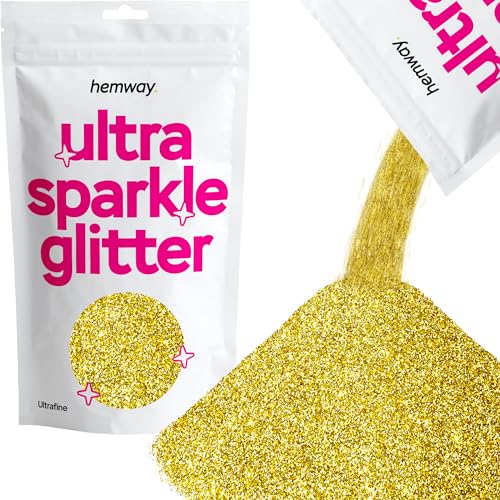 Hemway oro Ultra Fine/Extra Fine Glitter 100g 3,5 once cosmetici sicuri 1/128" .008" 0,2 millimetri