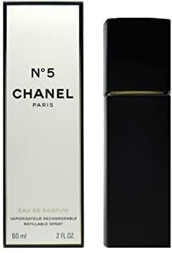 Chanel No.5 Mujer, Perfume, Rellenable, color Negro, One size, 60 ml