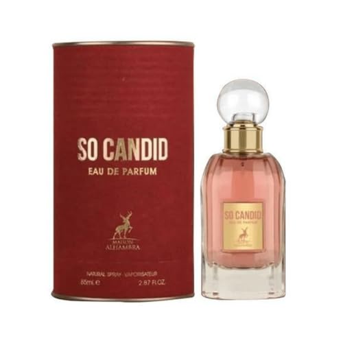 Lattafa Profumo SO CANDID da 85 ml (ORIGINALE), Eau de Parfum Woman Oud Oriental Musk 85 ml Note: gardenia, miele, patchouli.