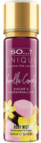 SO...? So…? Unique Womens Vegan Vanilla Candy Body Mist Fragrance Spray 150ml