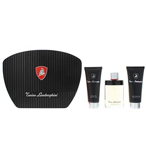 Tonino Lamborghini Invincibile per gli uomini Set regalo 3 pezzi 4 oz EDT Spray, 5 oz balsamo dopobarba 5 oz,