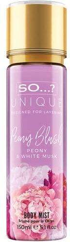 SO...? So…? Unique Womens Vegan Peony Blush Body Mist Fragrance Spray 150ml