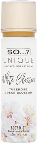 SO...? So…? Unique Womens Vegan White Blossom Body Mist Fragrance Spray 150ml