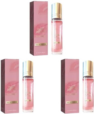 Generic 3 pezzi profumo da donna, fresco naturale, femminile, di lunga durata, profumo leggero, profumo di lunga durata, 10 ml, fragranza auto (rosa, taglia unica)