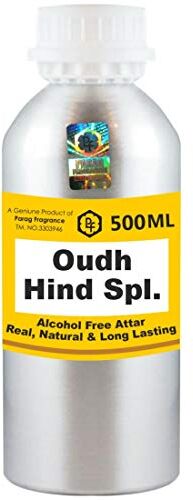 Parag fragrances Oudh Hind Spl. Attar 500ml Confezione all'ingrosso Attar (Senza alcool, Long Lasting Attar Uomo Donna & Uso Religioso) Worlds Best Attar   Itra   Olio Fragranza   Profumo